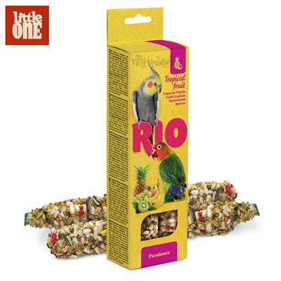RIO Sticks for Parakeets with Tropical Fruits ขนมนก สำหรับนกแก้วขนาดเล็ก รสผลไม้รวม (75gx2แท่ง)